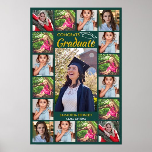 17 Foto Collage Gefeliciteerd Afgestudeerde 2026 G Poster (Voorkant)