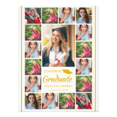 17 Foto Collage Goud Gefeliciteerd Afgestudeerd Af Afdruk (Voorkant)