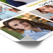 17 Foto Collage Goud Gefeliciteerd Geslaagd Wit Poster (Hoek)