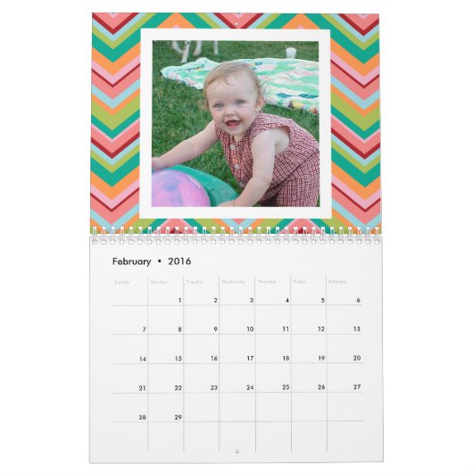 17 Foto collage met kleurrijke patronen Kalender (Feb 2016)