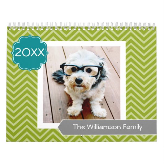 17 foto familietemplate en kleurrijke patronen kalender (Hoes)