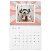 17 foto sjabloon met moderne patronen kalender (Feb 2027)
