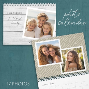17 foto sjabloon met moderne patronen kalender