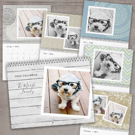 17 foto sjabloon met moderne patronen kalender
