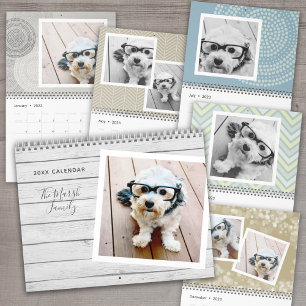 17 foto sjabloon met moderne patronen kalender