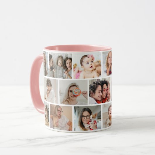 17 Fotocollage Creëer Uw eigen Keepsake Afbeelding Mok (Voorkant links)