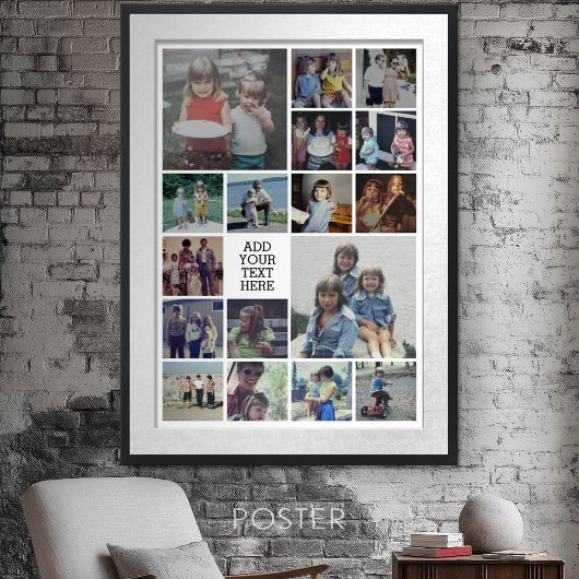 17 Fotocollage en tekst - Kan wit bewerken Poster