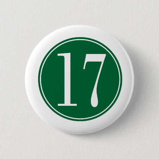 #17 Groene Cirkel Ronde Button 5,7 Cm (Voorkant)
