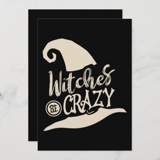 17.Halloween Funny Witches zijn gek Save The Date (Voorkant / Achterkant)