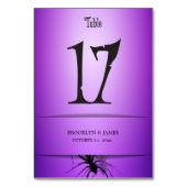 17 Halloween Wedding Table Numbers Paarse Spider Kaart (Achterkant)