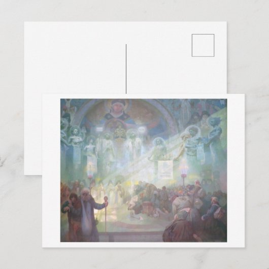 #17 Heilige berg Athos, Mucha Briefkaart (Voorkant / Achterkant)