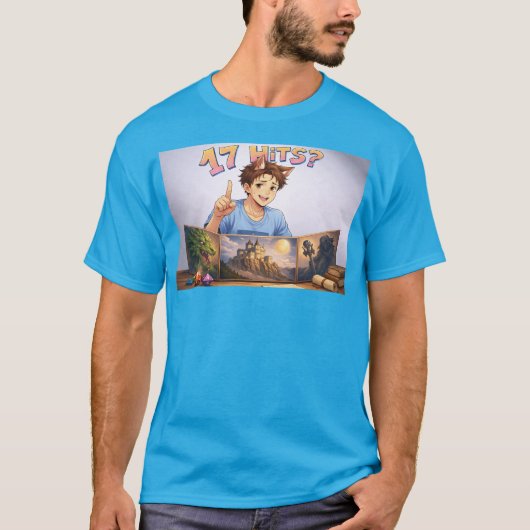 17 HITS? Funny RPG Anime T-Shirt | Dungeon Master (Voorkant)