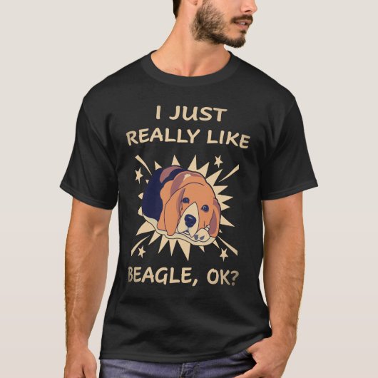 17 Ik vind Beagle gewoon echt leuk T-shirt (Voorkant)