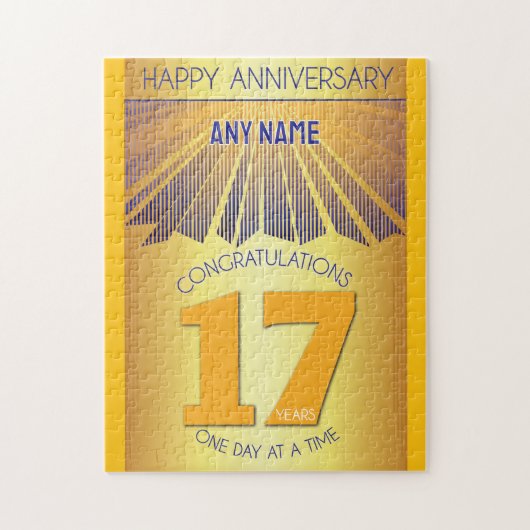 17 Jaar | AA 12 Stappen Jubileum Persoonlijk Legpuzzel (Verticaal)