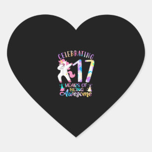 17 jaar awesome Unicorn vieren 17e Hart Sticker