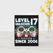 17 jaar Bday Son Boy Funny Gamer 17e 17 jaar oude  Kaart (Gele Bloem)