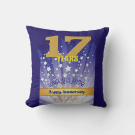17 Jaar CUSTOM NAAM 12 Stap Jubileum Groot Nummer Kussen