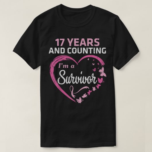 17 jaar en tellen dat ik een borstkankeroverlevend t-shirt (Design voorkant)