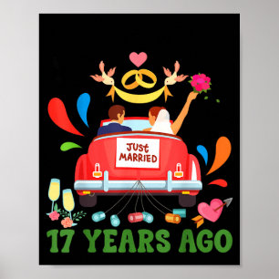 17 jaar geleden getrouwd, grappig 17-jarig jubileu poster