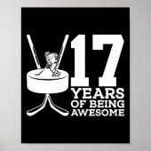 17 JAAR GEWELDIGE IJSHOCKEY 17E VERJAARDAG POSTER (Voorkant)