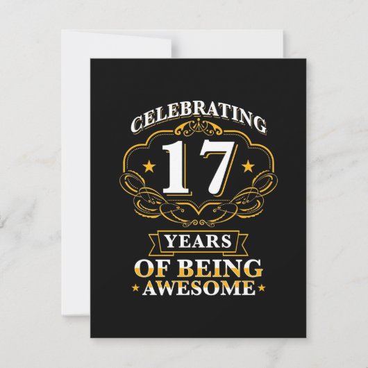 17 jaar Geweldige vieren Bedankkaart (Voorkant)