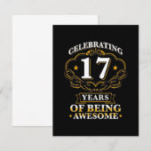 17 jaar Geweldige vieren Bedankkaart (Voorkant / Achterkant)