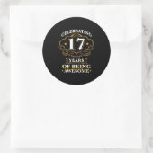 17 jaar Geweldige vieren Ronde Sticker (Tas)