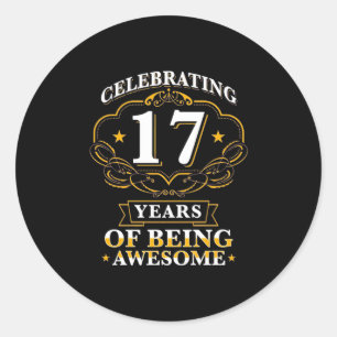 17 jaar Geweldige vieren Ronde Sticker