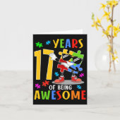 17 jaar Geweldige zijn Verjaardag Dabbing Autisme Kaart (Gele Bloem)