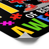 17 jaar Geweldige zijn Verjaardag Dabbing Autisme Poster (Hoek)