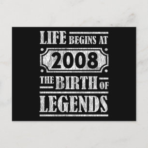 17 Jaar Oud 2008 Geboorte Legende 17e Verjaardag C Briefkaart