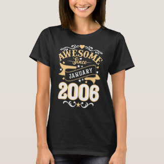 17 jaar oud in januari 2006 17e Man op de geboorte T-shirt