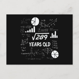 17 Jaar Oud Verjaardag Geeky Wiskunde 17e verjaard Briefkaart