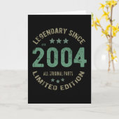 17 jaar oude Bday 2004 legende sinds 17e verjaarda Kaart (Gele Bloem)