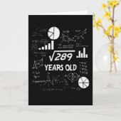 17 jaar oude Bday Geeky Wiskunde 17e verjaardagsca Kaart (Gele Bloem)