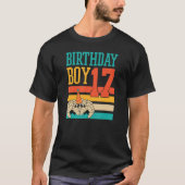 17 jaar oude Cute Jumping Spider Birthday Boy Part T-shirt (Voorkant)