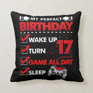 17 jaar oude gamer Boy 17th Perfect Birthday Gamin Kussen