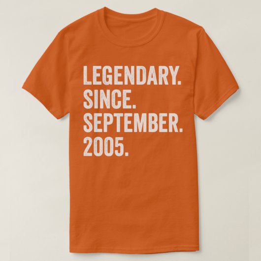 17 jaar oude legendaris sinds september 2005 17e e t-shirt (Design voorkant)