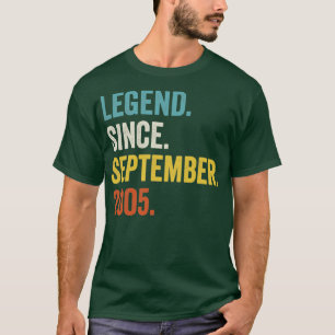 17 jaar oude leggende sinds september 2005 17e geb t-shirt