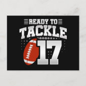 17 Jaar Oude Tackle Voetbalfeest 17e Verjaardag Briefkaart (Voorkant)