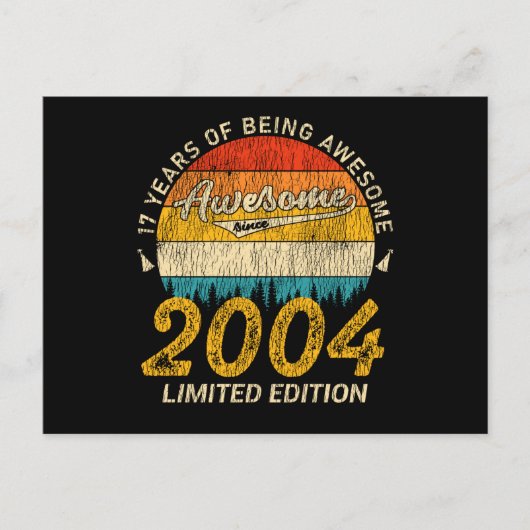 17 Jaar Oude Verjaardag 2004 Geweldig Sinds 17e Ve Briefkaart (Voorkant)