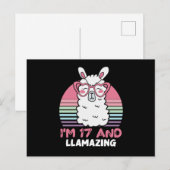 17 jaar verjaardag Llamazing 17e verjaardag Lama Briefkaart (Voorkant / Achterkant)