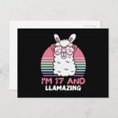 17 jaar verjaardag Llamazing 17e verjaardag Llama Briefkaart (Voorkant / Achterkant)