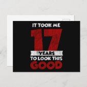 17 jaar verjaardag zag ik er goed uit 17e verjaard briefkaart (Voorkant / Achterkant)