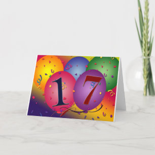 17 jaar! Verjaardagsballonnen Kaart