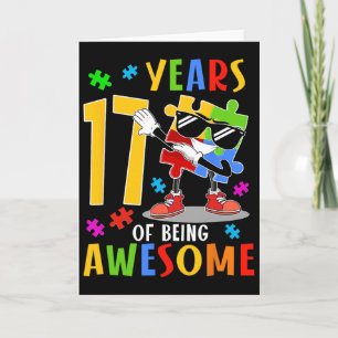 17 Jaar Wezenlijk Verjaardagsfeest Dabbing Autisme Kaart