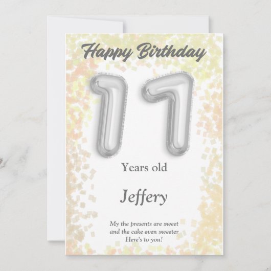 17-jarige Happy Birthday-kaart (Voorkant)