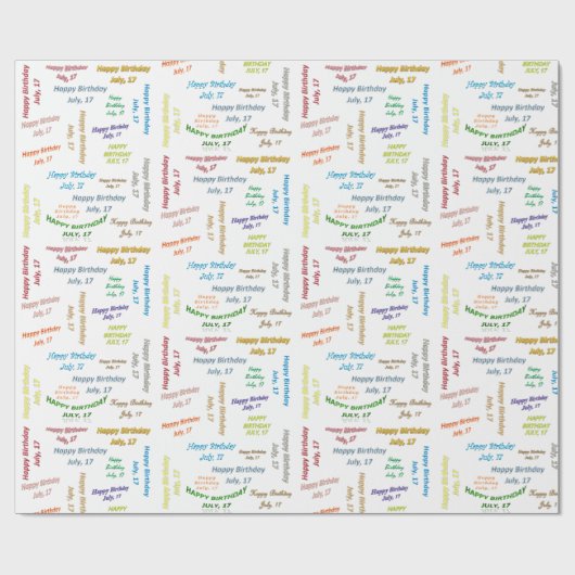 17 juli, cadeaupapier voor cadeautjes (Vlak)