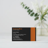 17 Lijnen - Oranje en wit op zwart Visitekaartje (Staand voorkant)
