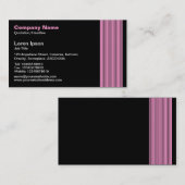 17 Lijnen - Roze en wit op zwart Visitekaartje (Voorkant / Achterkant)